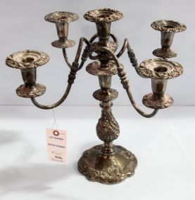 Six Arm Silverplate Candelabra 