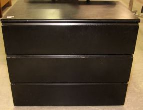 Painted Black Three Drawer Chest