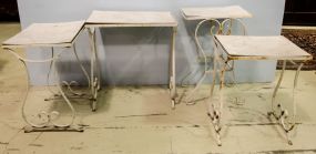 Four Wrought Iron Side Tables