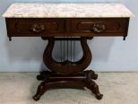 Mahogany Marble Top Console