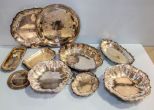 Group of Eight Silverplate Trays & Covered Dish