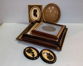 Two Small Oval Silhouettes & Group of Various Size Frames