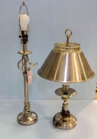 Two Modern Chrome Lamps