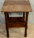 Brown Marble Top Square Table