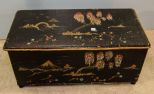 Painted Black Oriental Design Trunk