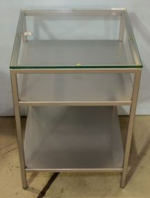 Glass Top Metal Side Table