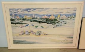 Watercolor Print of Beach