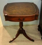 Mahogany Duncan Phyfe Leather Top Table