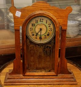 Oak Ingraham Eight Day Kitchen Clock
