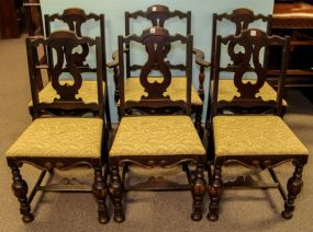 Set of Four Walnut Depression Chairs 