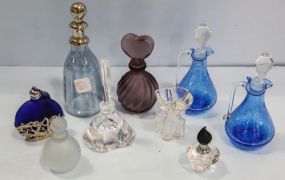 Nine Perfume and Cruet Bottles