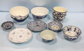 Eleven Blue and White Bowls