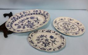 Three Blue and White Platters