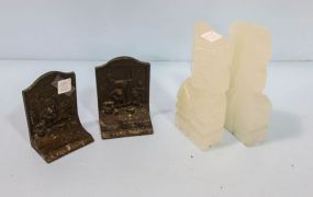The Village Blacksmith Bookends & Pair of Onyx Bookends