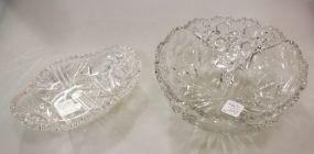 Small Cut Glass Bowl & Cut Glass Dish