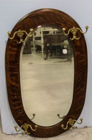 Beveled Mirror in Oak Frame