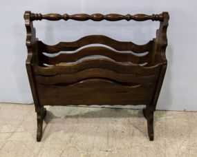 Large Walnut Magazine Rack