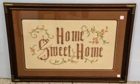 Framed Home Sweet Home Needlepoint