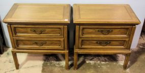 Pair of Thomasville Two Drawer End Tables