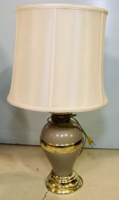 Two Glass Vase Lamps 