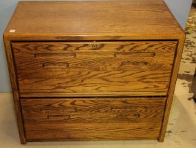 Wood Two Drawer Filing Cabinet