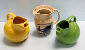 Crock Pitcher & Two Ceramic Pitchers