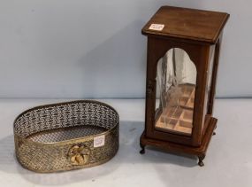 Miniature Jewelry Cabinet & Wire Basket