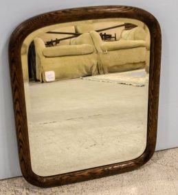 Beveled Mirror in Oak Frame