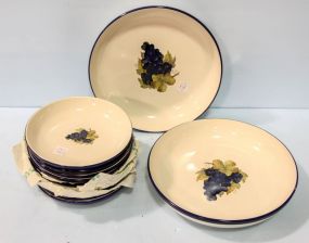 Two Pottery Bowls with Nine Matching Bowls