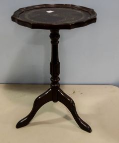 Small Leather Top Side Table