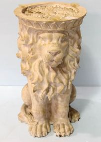Sitting Lion Resin Plant Stand