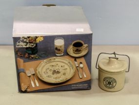 Twenty Piece Heartland Dishes & Crock Butter Jar