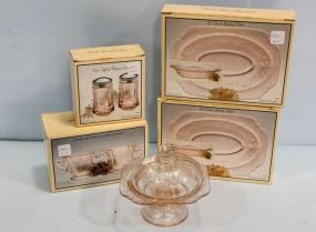 Group of Pink Depression Glass