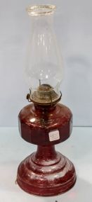 Red Glass Kerosene Lamp