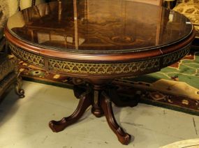 Round Inlaid Top Breakfast Table 