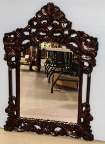 Mirror in Carved Mahogany Frame