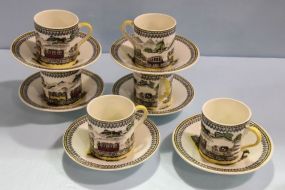 Six Railways Cups and Saucers