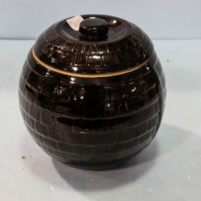 Brown Pottery Cookie Jar