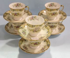 Six Noritake Cups and Saucers