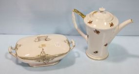 Bavaria Covered Tureen & Hand Painted Teapot 