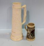 Large Parisian Bisque Stein & German Stein