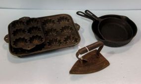 Two Iron Skillets & Two Iron Muffin Pans