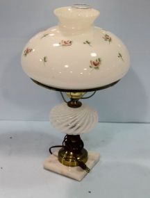 Hand Painted Lamp on Marble Base