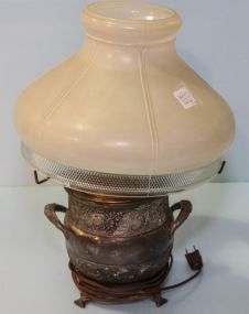 Victorian Lamp with Silverplate Base