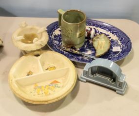 Child's Dish, Blue Willow Platter & Frankoma Mug