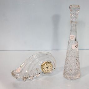 Lead Crystal Decanter & Miksa Clock