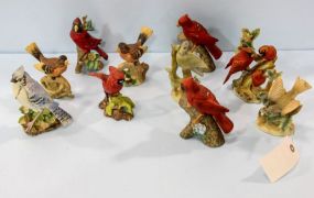 Group of Ten Bird Figurines