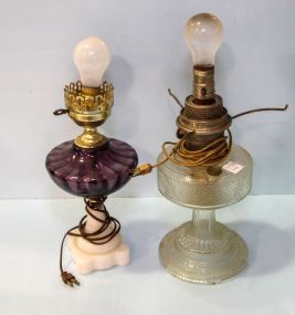 Electrified Amethyst Oil Lamp & Glass Oil Lamp