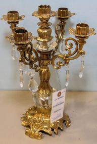 Crystal and Brass Candelabra 