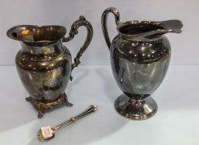 Two Silverplate Pitchers & Six Iced Tea Spoons